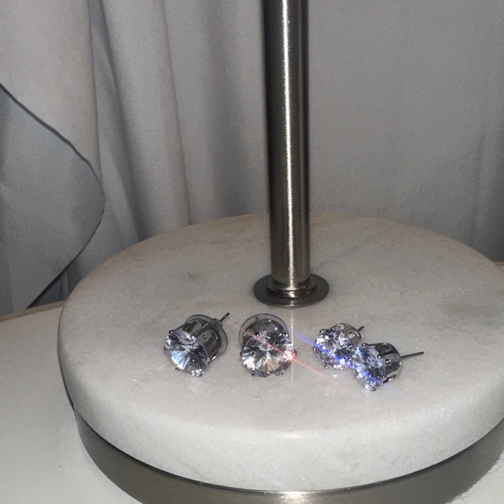 Vera Wang Cubic Zirconia Stud Earrings - Picture 7 of 14